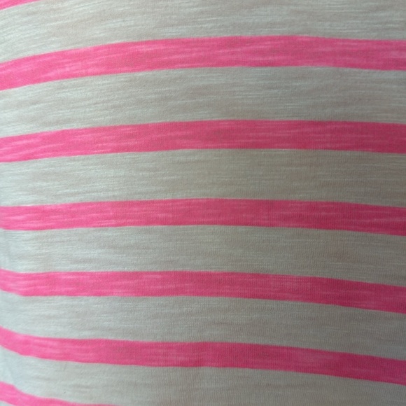 Banana Republic cream hot pink striped top small 3/4 sleeves coastal Barbie - Picture 5 of 12